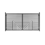 [12-18FT] Heavy-Duty Florence-Style Powder-Coated Galvanized Steel Dual-Swing Driveway Gate (SAK48168)