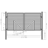 [12-18FT] Heavy-Duty Florence-Style Powder-Coated Galvanized Steel Dual-Swing Driveway Gate (SAK48168)