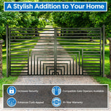 [12-18FT] Heavy-Duty Florence-Style Powder-Coated Galvanized Steel Dual-Swing Driveway Gate (SAK48168)