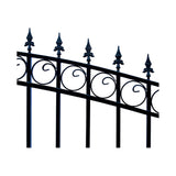[12-18FT] Heavy-Duty London-Style Powder-Coated Galvanized Steel Dual-Swing Driveway Gate (SAK48520)