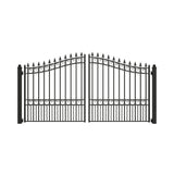 [12-18FT] Heavy-Duty London-Style Powder-Coated Galvanized Steel Dual-Swing Driveway Gate (SAK48520)