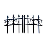 [12-18FT] Heavy-Duty London-Style Powder-Coated Galvanized Steel Dual-Swing Driveway Gate (SAK48520)