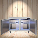 12.9 Cu.Ft 2-Door 48-Inch Commercial Stainless Steel Worktop Undercounter Refrigerator (SAK26049)
