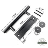 12" Round Pull & Flush Barn Door Handle Combo