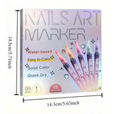 12-Color Nail Art Pen Set Quick Dry Acrylic Paint Markers