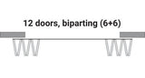 Modern J Top Mount Bifold Barn Door Hardware Kit | 12 Door Biparting