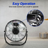 12" Floor Fan Copper Motor High-Velocity with 3 Adjustable Speeds