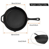 12 Inch Pre-Seasoned Cast Iron Skillet Oven Safe Cookware