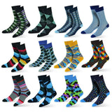 12-Pack: Cotton Fashion Patterned Men's Socks