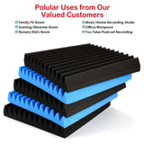 12-Pack: Sound Proof Padding Acoustic Foam Panels