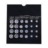 12-Pairs: Crystal Zircon Earrings Set