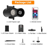 12 Patterns LED Projector Lights IP65 Waterproof Ocean Wave Projector Lamp with Remote Control Timer