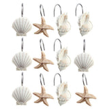 12-Piece: AGPTEK Decorative Seashell Shower Curtain Hooks