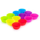 12-Piece: Chef's Star Silicone Baking Cups, Muffin Liners