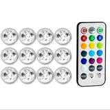 12-Piece: LED RGB Diving Light Remote Control Decorative Light