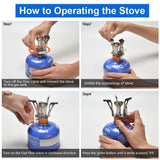 12-Piece: ODOLAND Camping Cookware Mess Kit with Mini Stove