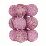12-Piece Set:  Large Sparkling Glittering Sequins Foam Ball Ornaments