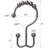 12-Piece Set: Titanker Shower Curtain Hooks Rings