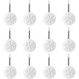 12-Piece: Snowflake Anti-Rust Round Shower Curtain Hooks for Home Bathroom Decor