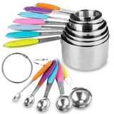 12-Piece: Stainless Steel Measuring Cups Spoons Set