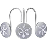 12-Pieces: Christmas Snowflake Anti-Rust Round Shower Curtain Hooks