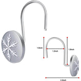 12-Pieces: Christmas Snowflake Anti-Rust Round Shower Curtain Hooks