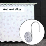 12-Pieces: Christmas Snowflake Anti-Rust Round Shower Curtain Hooks