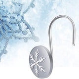 12-Pieces: Christmas Snowflake Anti-Rust Round Shower Curtain Hooks