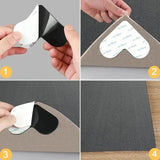 12-Pieces: Double Sided Non-Slip Rug Pads Rug Tape Stickers