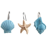 12-Pieces: Seashell Shower Curtain Hooks Bathroom Beach Shell