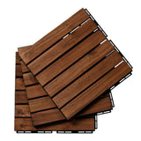 12" x 12" Square Teak Interlocking Deck Tiles