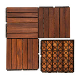 12" x 12" Square Teak Interlocking Deck Tiles