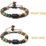 12 Zodiac Sign Constellation Braided Bracelet Virgo Leo Charm Bracelets For Women Men Tiger Eye Stone Bangles Friend Jewelry