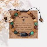 12 Zodiac Sign Constellation Braided Bracelet Virgo Leo Charm Bracelets For Women Men Tiger Eye Stone Bangles Friend Jewelry