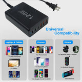 120W Fast Charger QC3.0 GaN USB C Phone Charger 6 Ports Universal Tablet Laptop Charging Block Multiple USB Charger