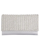 INC International Concepts Veronica Flower Sparkle Clutch (Silver)