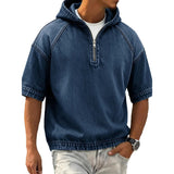 Sports Hoodie With A Half-zip And Hood