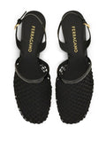 Ferragamo Women Kay 40 Mesh And Leather Slingback
