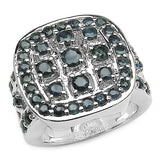 2.60 Carat Genuine Blue Sapphire .925 Sterling Silver Ring