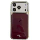 Ins Minimalist Wine-red English Phone Case
