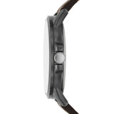 George Men's Watch: Gunmetal Tone Case, Black Easy Read Dial, Brown Textured Vegan Leather Band (FMDOGE057)