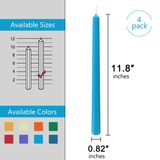 XINAOBAOLUO 11.8 inch Blue Christmas Candles Sticks Unscented Taper Candles Luxury Pack of 4