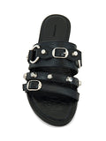 Balenciaga Women City Flat Mule In Arena Lambskin