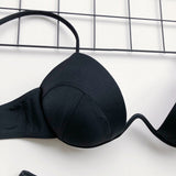 Sexy V-bar Underwired Bra Cup Thong Bikini 2025 Women Swimwear Female Swimsuit Two-pieces Bikini Set High Cut Bathing Suit Swim