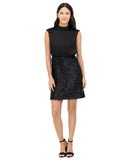 Vince Camuto Womens Satin Mock-Neck Shimmering Dress
