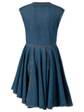 Alaia Women Deep Stone Denim Wrap Dress