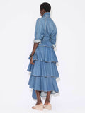 Alaia Women Round Denim Shirt
