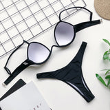 Sexy V-bar Underwired Bra Cup Thong Bikini 2025 Women Swimwear Female Swimsuit Two-pieces Bikini Set High Cut Bathing Suit Swim