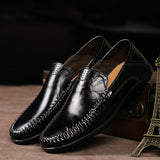 Men's Casual Leather Shoes Lightweight And Versatile British-style Round Toe