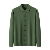 Mens Casual Commuter-style Solid-color Wool Sweater